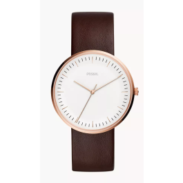 Watch strap Fossil FS5472 Leather Dark brown 22mm